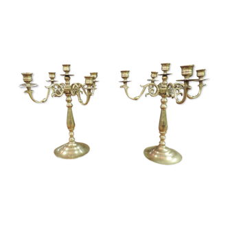 Pair of bronze candelabras