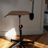 Steel and wood school chair