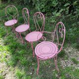 Set 2 fauteuils+2 chaises Fermob fer forgé ancien(ne)s