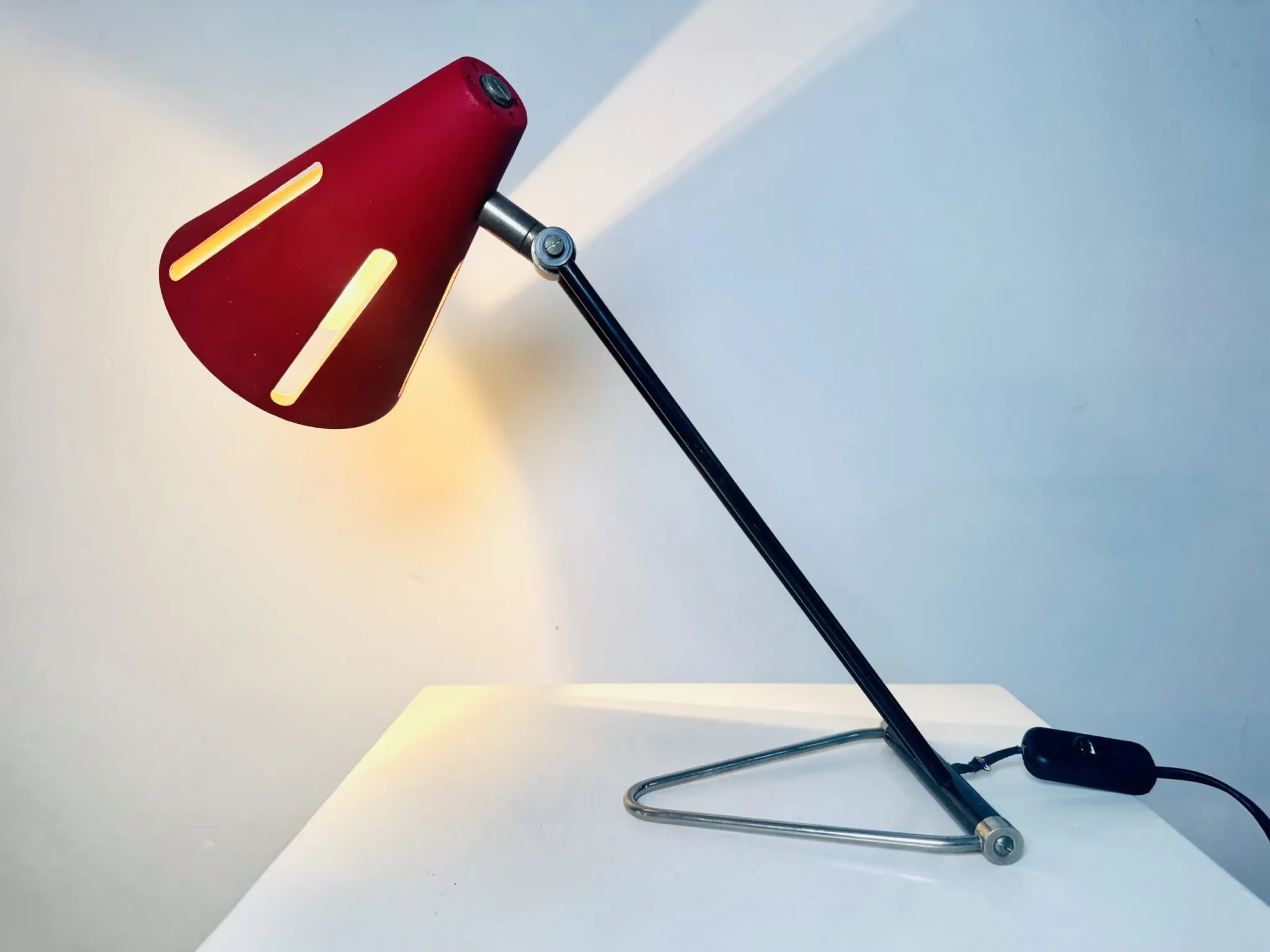 Model 1 'Sun Series' Desk Lamp By H. Busquet For Hala Zeist, The Netherlands, 1950S