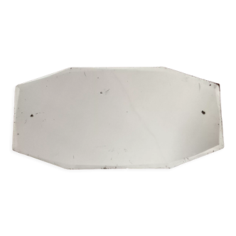 Ancient octagonal mirror beveled and stitched