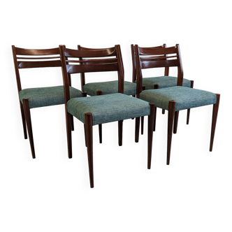 Series of 5 Scandinavian teak chairs from the 60s/70s