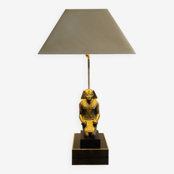 Lampe de table Hollywood Regency décor Pharaon, années 1070