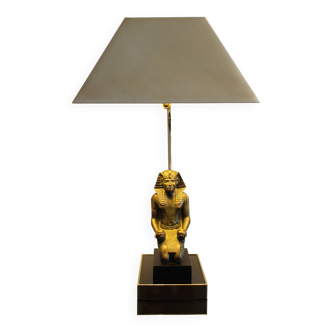 Lampe de table Hollywood Regency décor Pharaon, années 1070