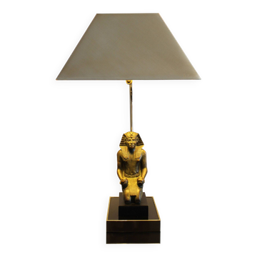 Lampe de table Hollywood Regency décor Pharaon, années 1070