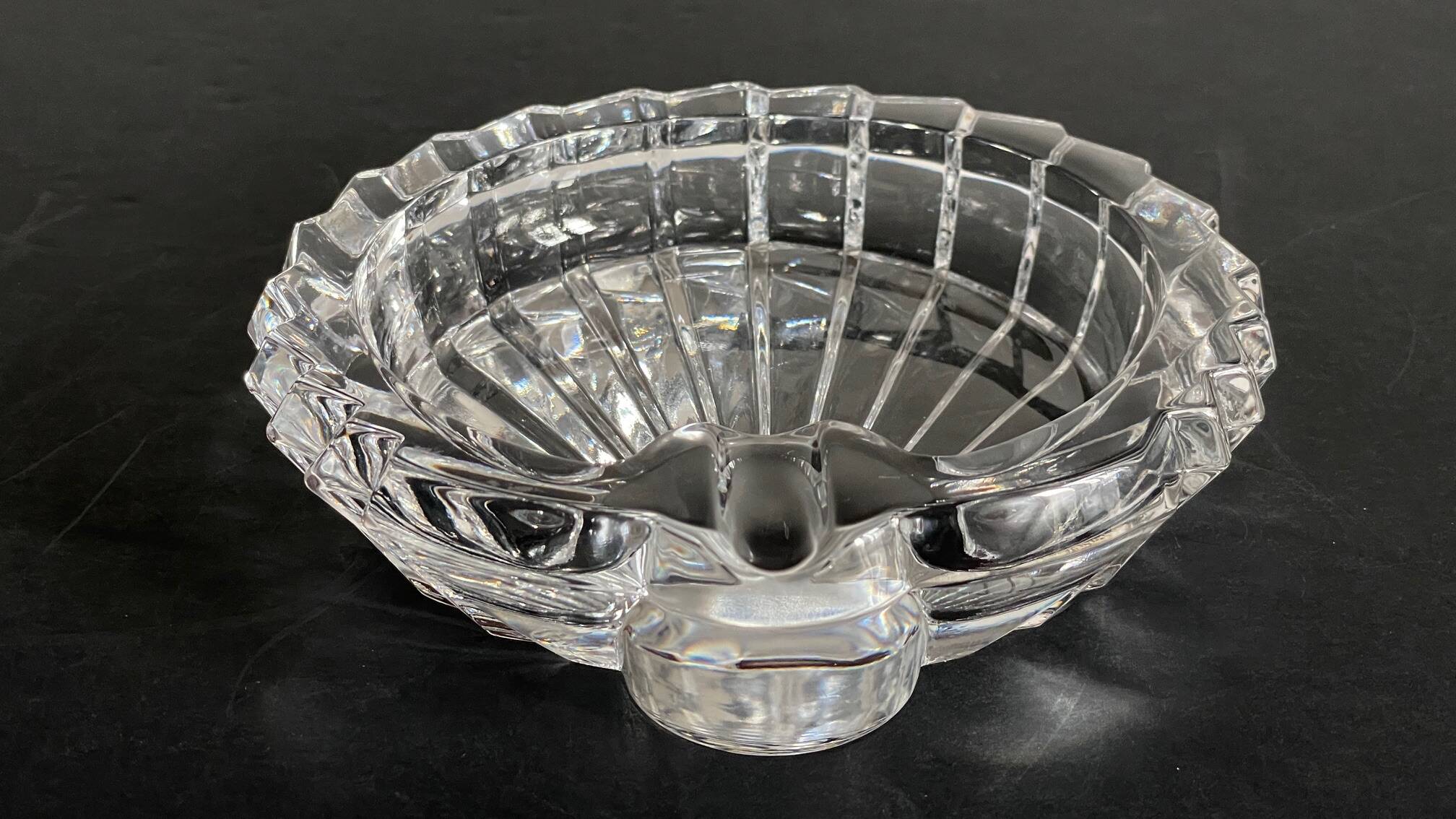 Vintage Crystal Ashtray in Seashell Shape