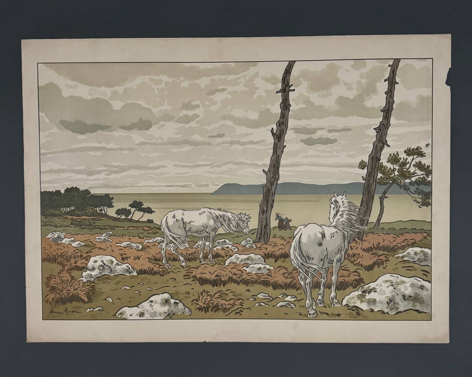 Lithographie par Henri Rivière Les Aspects de la Nature - La Baie