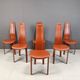 Vintage Leather Dining Chairs by Arper Italy, 1980s - Set of 6