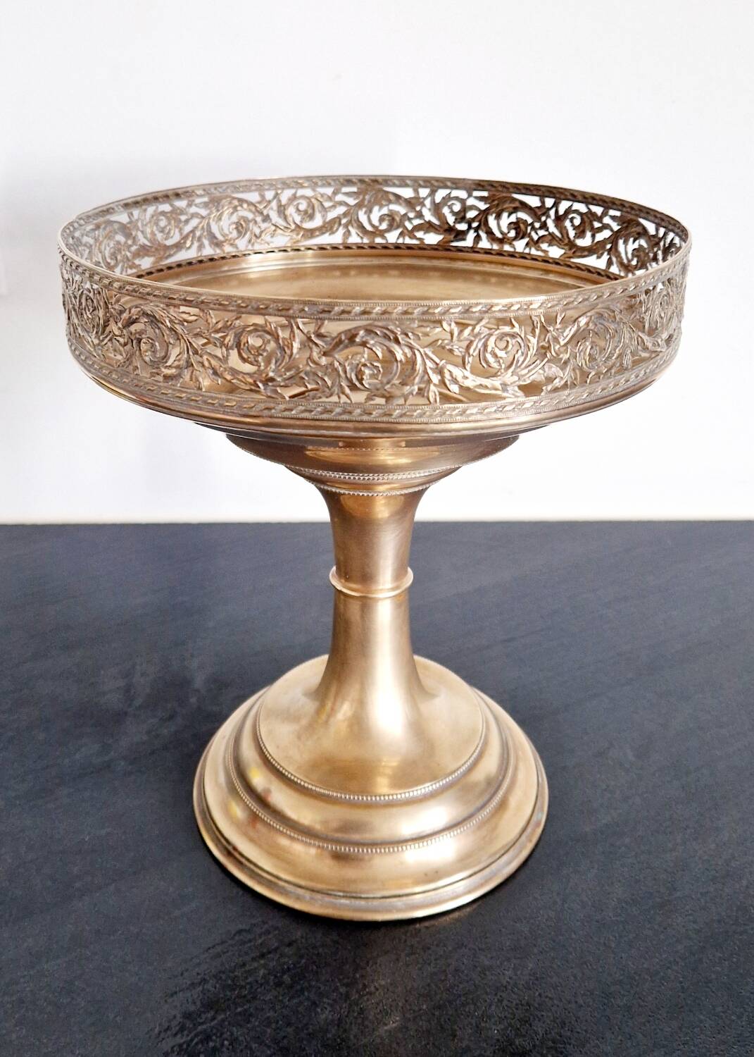 Gold-plated metal footed cup from the early 20th century