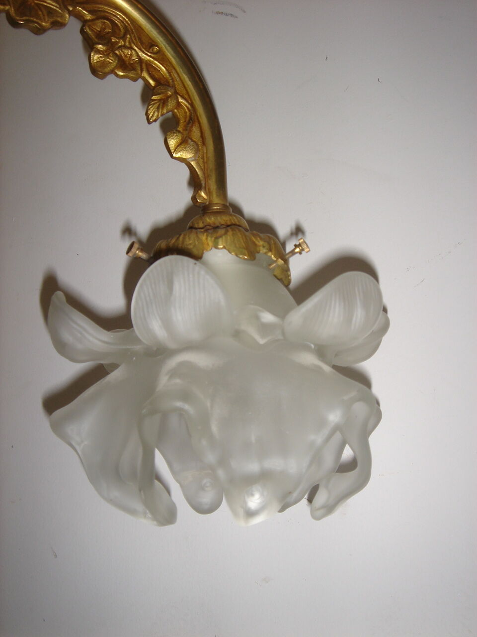 Chandelier bronze 3 tulip glass beginning XX