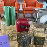 Space age red Ice Bucket, Guzzini Italy, ca. 1970s