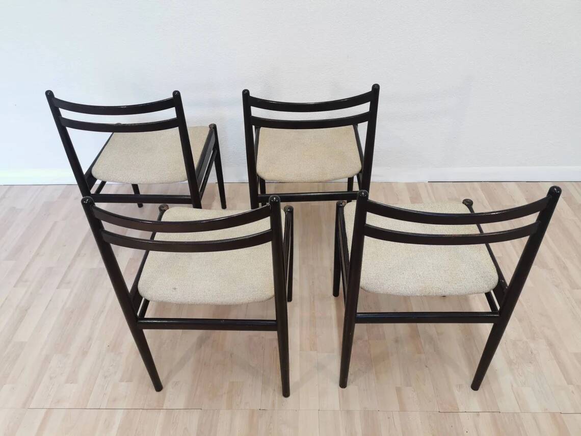 Set of 4 Stol Kamnik Dining Chair: Vintage Scandinavian Beech Wood, Yugosla