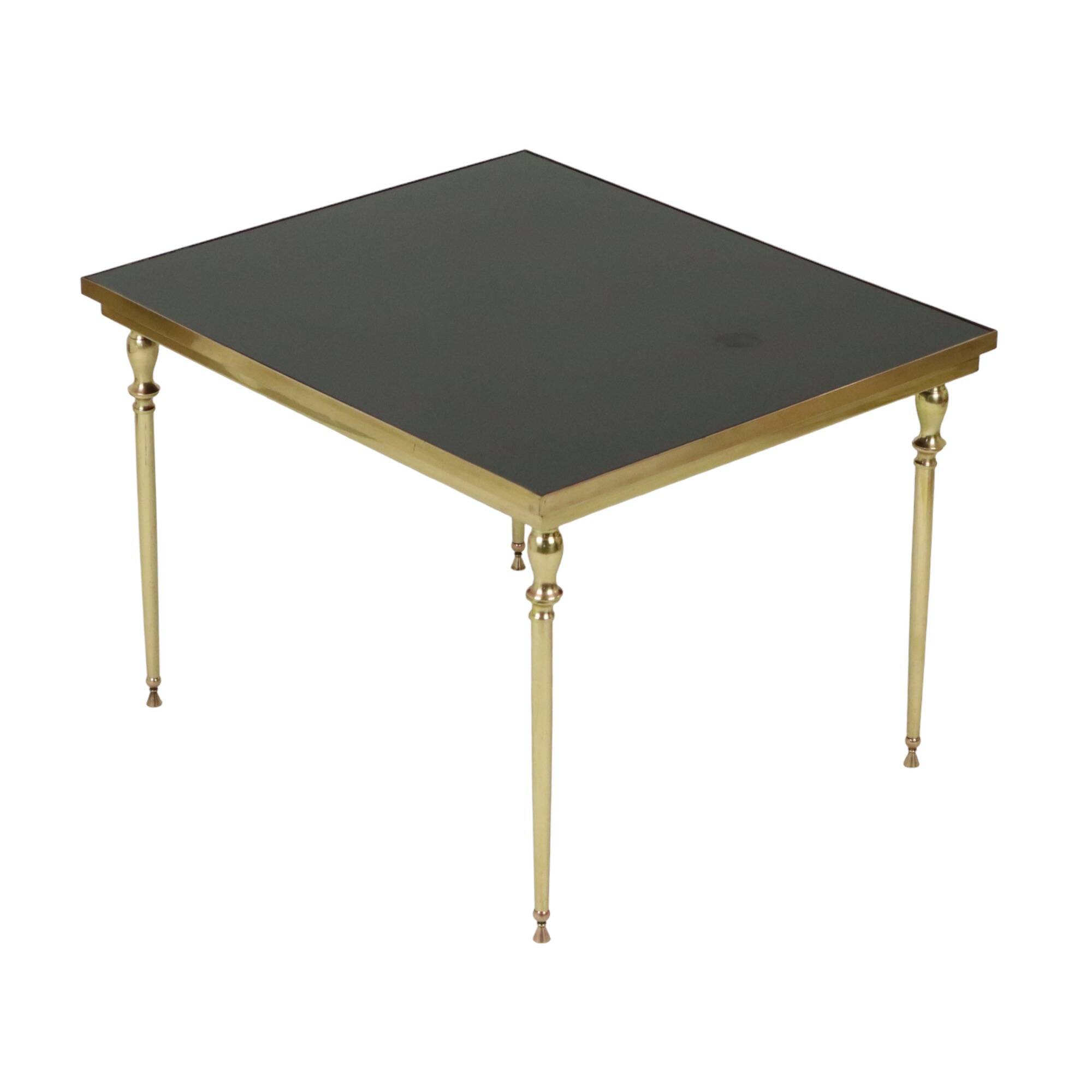 Table basse vintage en laiton et cuivre