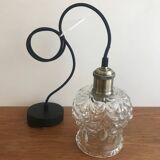 Pendant/ceiling light with vintage glass globe and new electrical system
