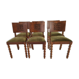 Suite de 6 chaises de 1940