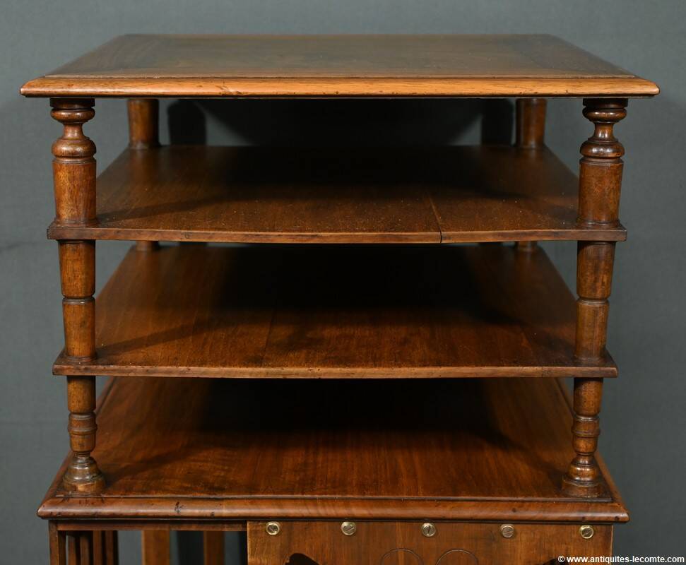 Revolving Walnut Bookcase, stamped G.Lancelin – 1900