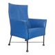 Montis Charly blue leather arm chair, 1980s