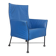 Montis Charly blue leather arm chair, 1980s