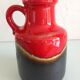 Soliflore vase in red and brown ceramic vintage 60s-70s