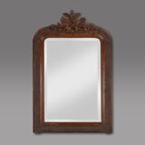 Louis Philippe mirror in plaster and wood with handcrafted decorations, France ca. 1900
