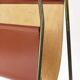 Carl Auböck II Magazine rack Midcentury, brass and brown leather, vintage, Austria