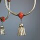 Italian chandelier in patinated wood, 50s