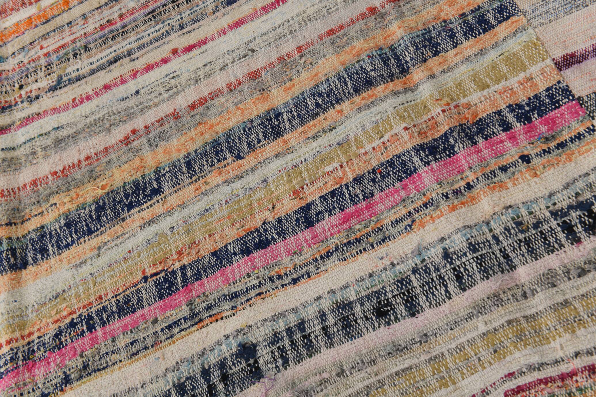 Large Striped Multicolor Vintage Kilim Rug, 292x327Cm