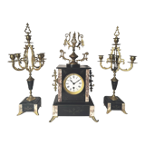 NAPOLEON III CLOCK + CANDLESTICKS