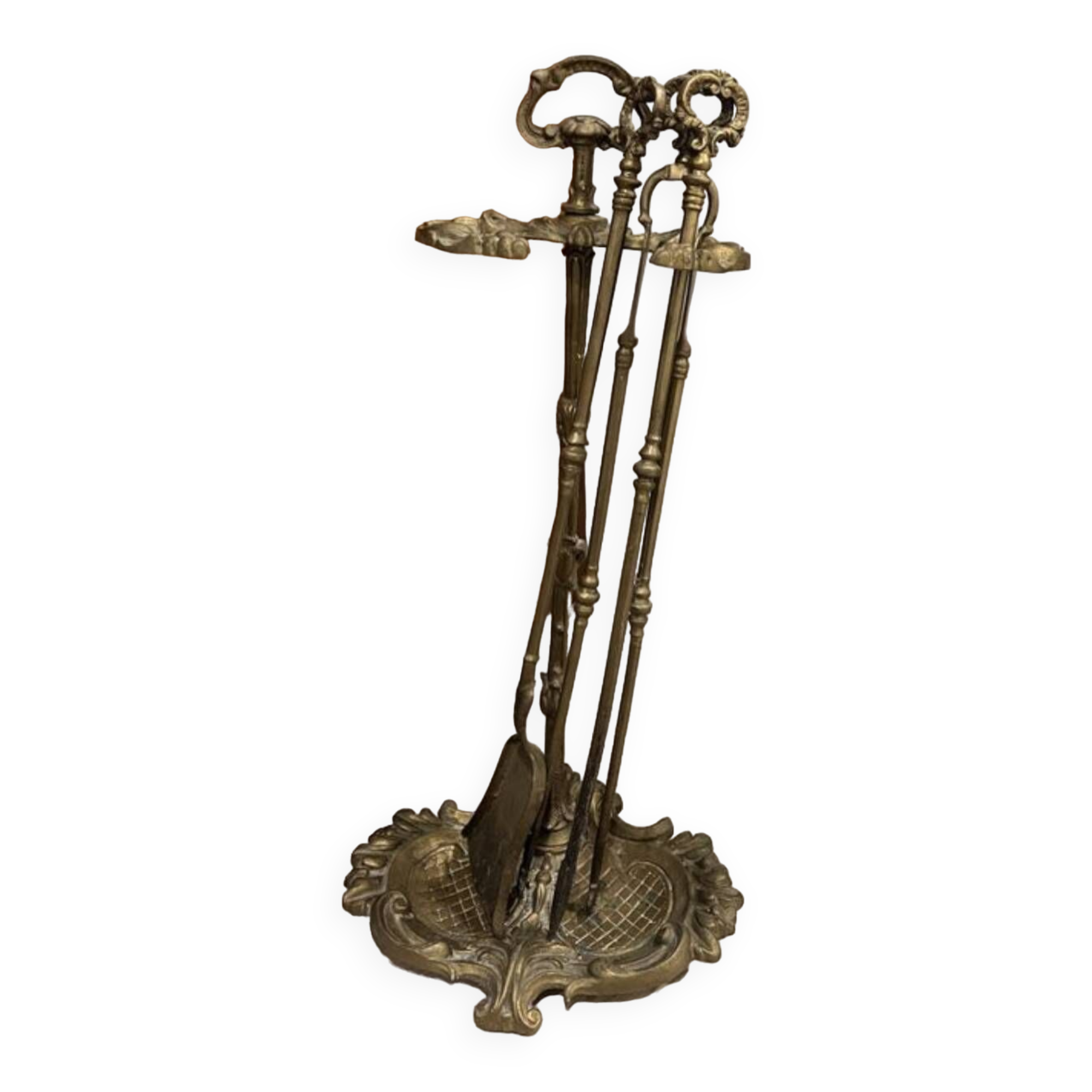 Necessary fireplace set in brass or bronze