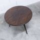 Table basse tripode 1960 scandinave vernis brillant bois acajou