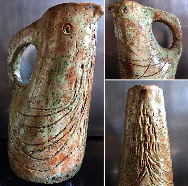 Zoomorphic pitcher, bird, 50-60 years