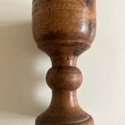 Pot cover 19th neo classic solid wood turned H24cm