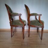 Pair of Louis XVI medallion armchairs