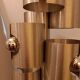 Chandelier with 7 lights in brushed aluminum, Italy 1970 Vintage