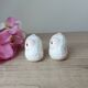Vintage japan white and pink ceramic owl salt and pepper shaker set