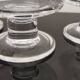 6 transparent cavalier cups thick vintage glass base 1970s