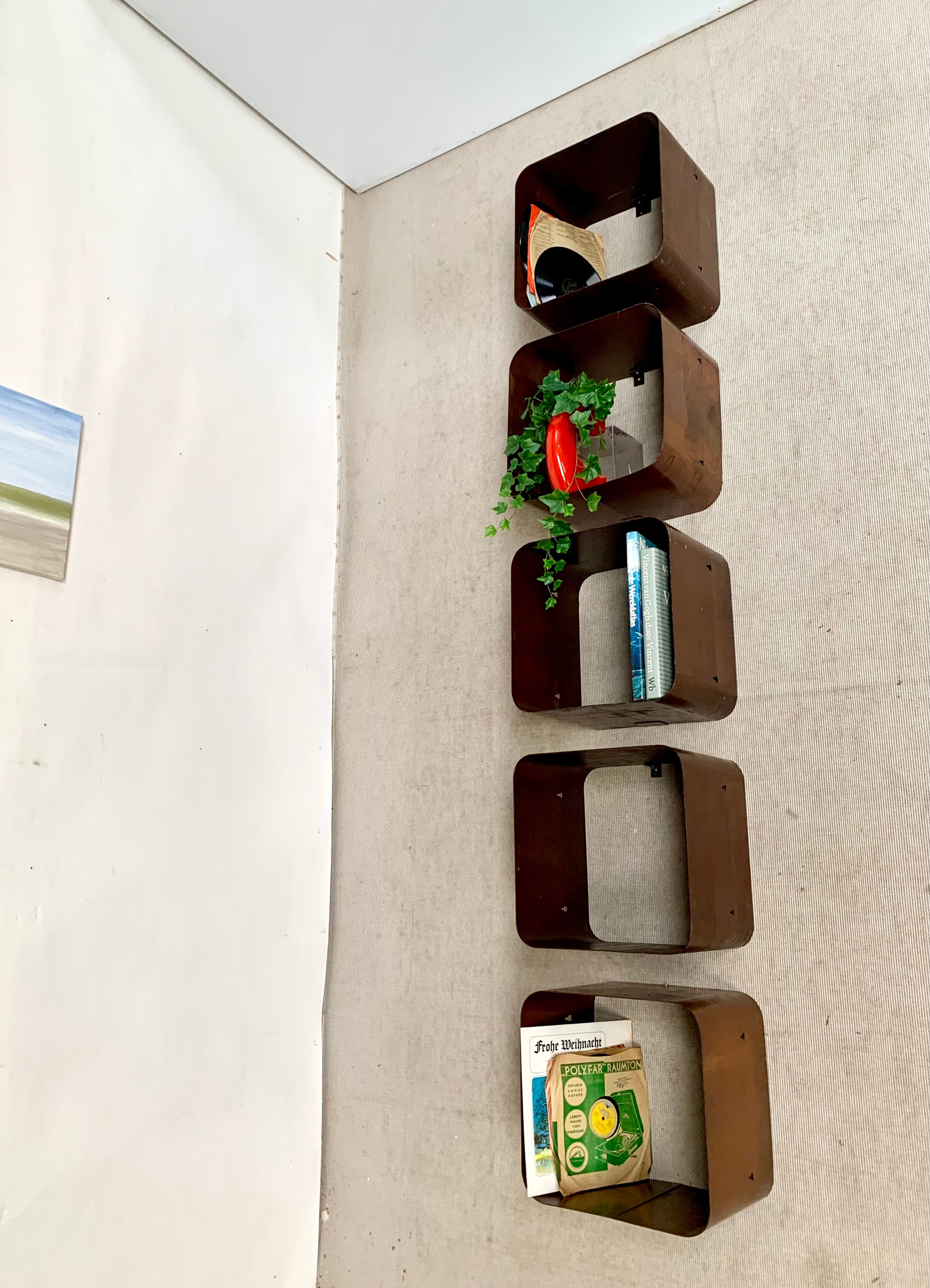 Space shelves boxes murale 1970 Belgium