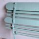 Former folding garden bench with wooden and metal slats
