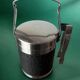 Regency leather ice bucket with tongs, Italy, circa 1970s