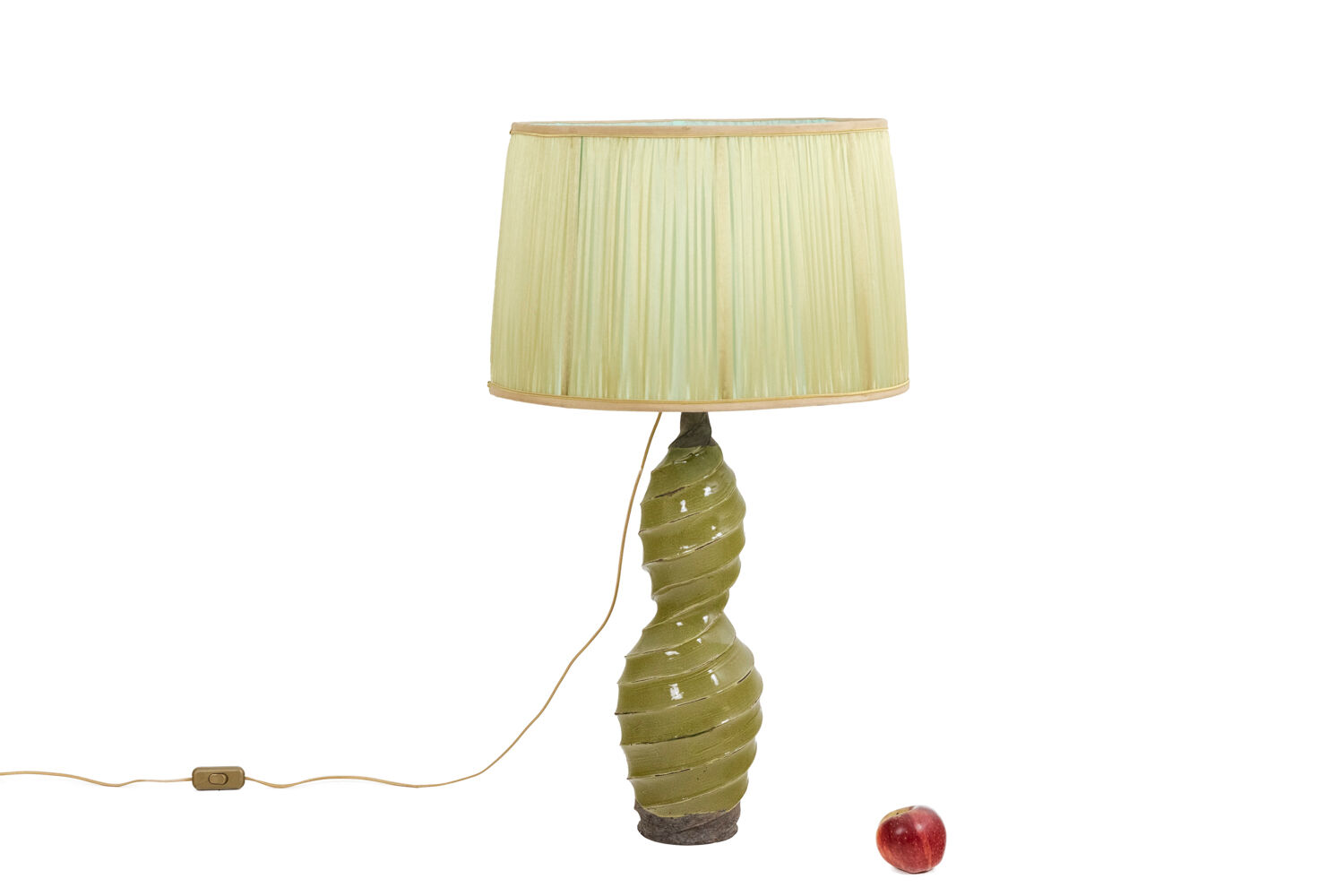 Twisted ceramic lamp, 1950s