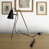 Large Italian brass table lamp, 50s design
