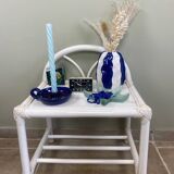 White rattan bedside table