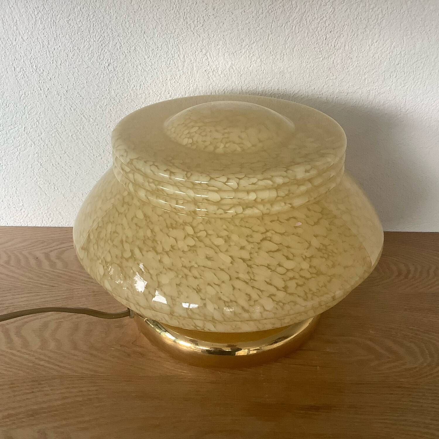 Art Deco Mushroom Lamp Clichy Glass Yellow.