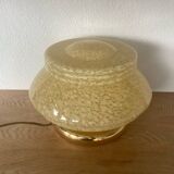 Lampe Art Deco Champignon Verre De Clichy Jaune.