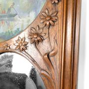 Important Carved Walnut Trumeau Mirror, Art Nouveau, France, Circa 1900
