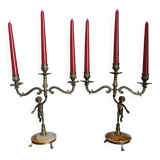 Pair of vintage cherub candlesticks