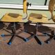 Lot of 4 couture swivel adjustable workshop chairs