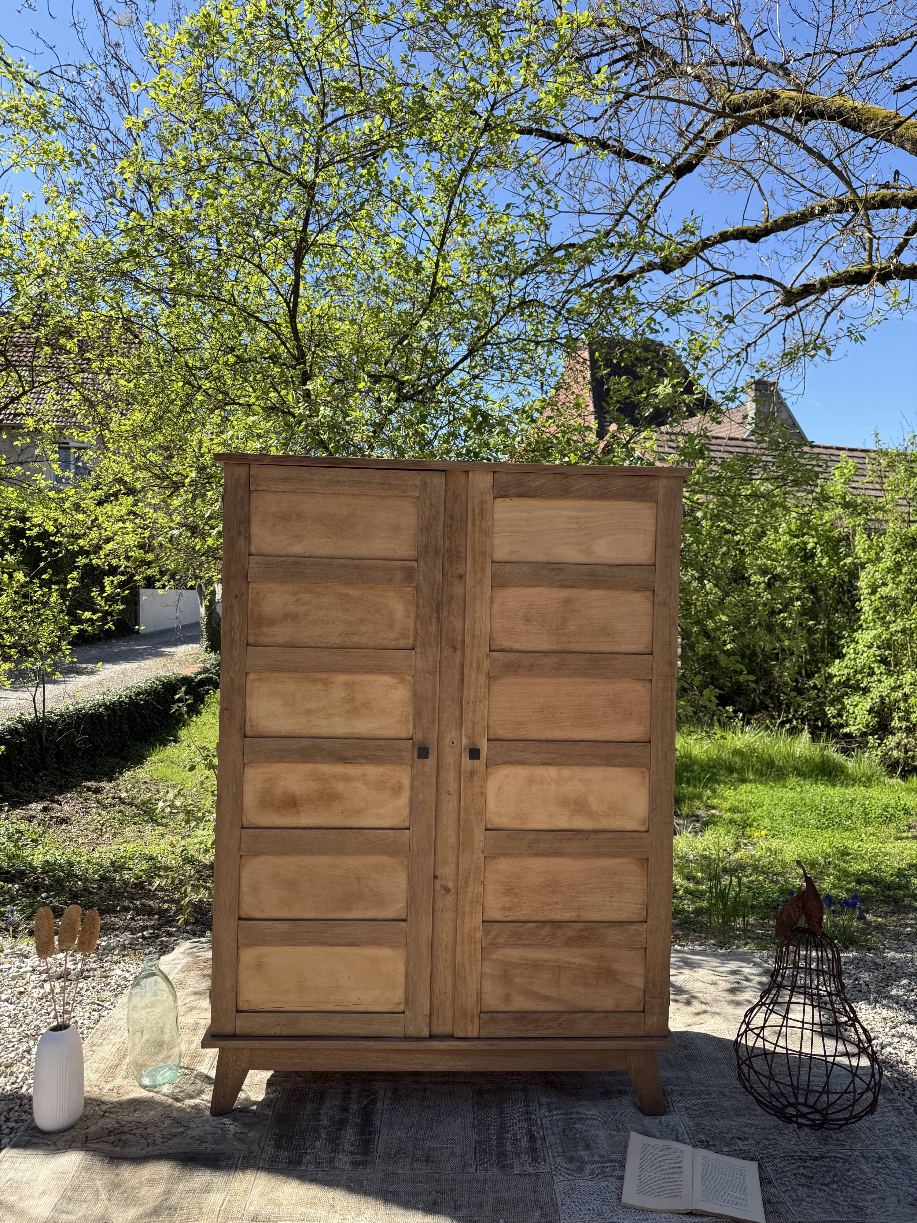 Renovated antique wooden wardrobe
