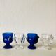 Electric blue and white glass shells