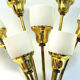 Vintage bouquet modern design brass wall lamp pair from the 1940s